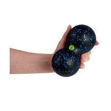 Podwójna piłka do masażu i fitness NS-966 czarno-niebieska