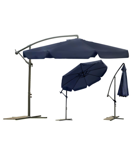 Parasol ogrodowy składany 8 segmentów granatowy  350cm