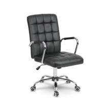 Fotel biurowy skórzany Benton czarny