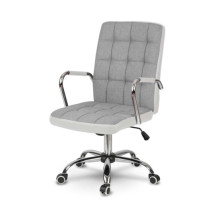 Fotel biurowy materiałowy Benton szaro-biały