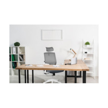 Fotel biurowy z mikrosiatki Sofotel Rotar szary