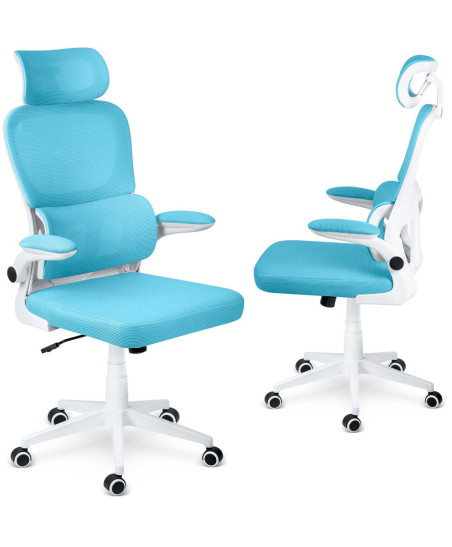 Fotel biurowy z mikrosiatki Sofotel Formax niebieski
