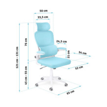 Fotel biurowy z mikrosiatki Sofotel Formax niebieski