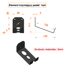 Uchwyty na rowery, wieszak za pedał ścienny bardzo wytrzymały i trwały