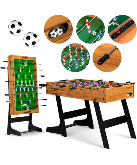 Stół do gry w piłkarzyki Neosport 121 x 61 x 80 cm NS-803 drewniana