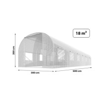 Tunel ogrodowy 3x6m (18m2) biały Plonos