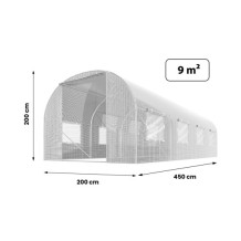 Tunel ogrodowy 2x4,5m (9m2) biały Plonos