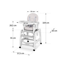Krzesełko do karmienia 5w1 Sinco szare