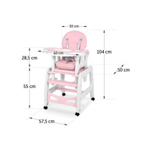 Krzesełko do karmienia 5w1 Sinco różowe