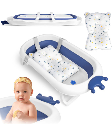 Wanienka dla niemowląt z poduszką RK-280 biało-niebieska