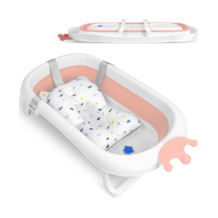 Wanienka dla niemowląt z poduszką RK-280 biało-różowa