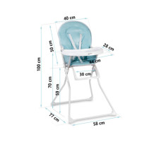 Krzesełko do karmienia Fando 7066 biało-niebieskie