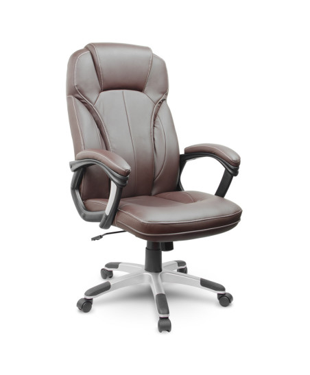 Fotel biurowy skórzany Sofotel EG-222 brązowy