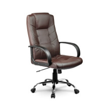 Fotel biurowy skórzany Sofotel EG-221 brązowy
