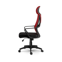 Fotel biurowy z mikrosiatką Praga - czerwono czarny