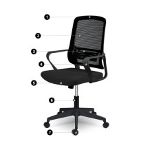 Fotel biurowy z mikrosiatki Sofotel Wizo czarny
