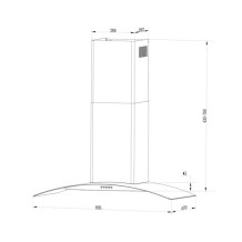 Okap kuchenny kominowy 90cm ze stali INOX | Wydajne okapy kuchenne