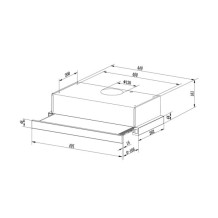 Okap kuchenny teleskopowy 50cm Inox BT-233